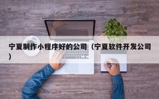 广安宁夏制作小程序好的公司（宁夏软件开发公司）